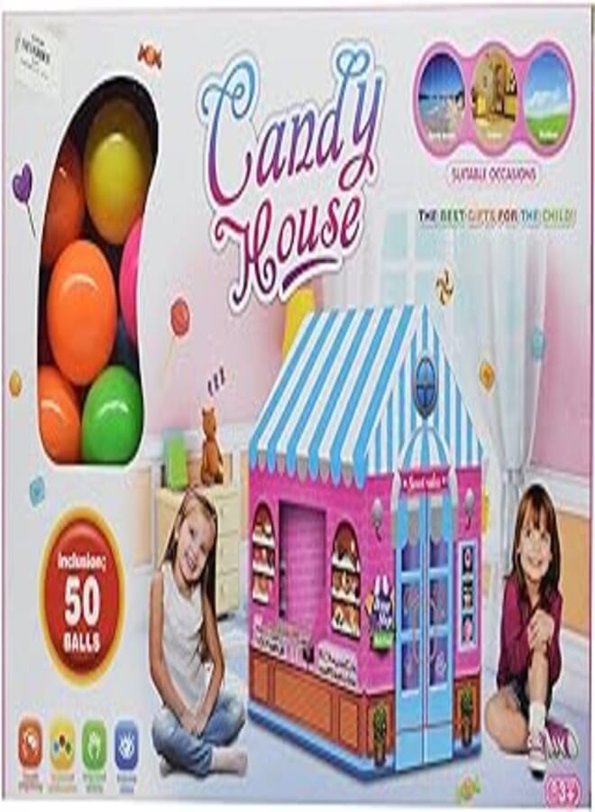 Al-Kour House tent for children with 50 balls in a multicolor