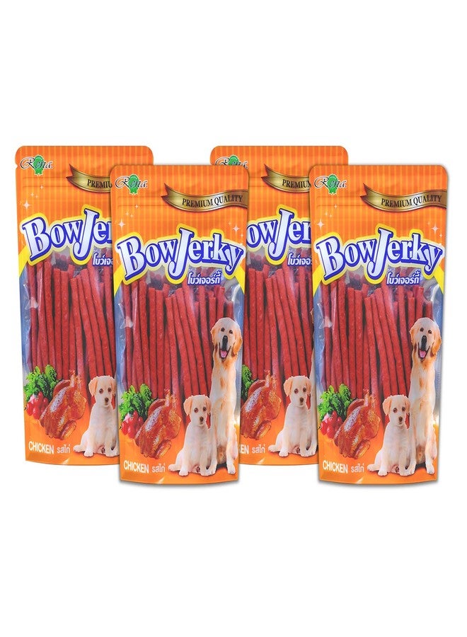 Rena Bow Jerky Dog Treats - Protein-Rich Chicken Stick for All Life Stages, Training, Reward & Healthy Daily Snacks, 200 g Each, Pack of 4 - Natural Dog Chews for Puppies & Adult Dogs - Image 1