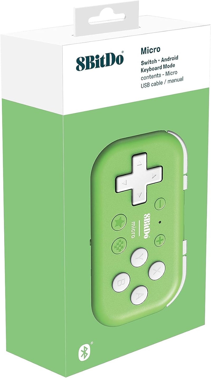 Nargos 8BitDo Micro Bluetooth Key Chain Sized Mini Controller for Nitendo Switch, Windows, Android and macOS (Micro- Green) - Image 2