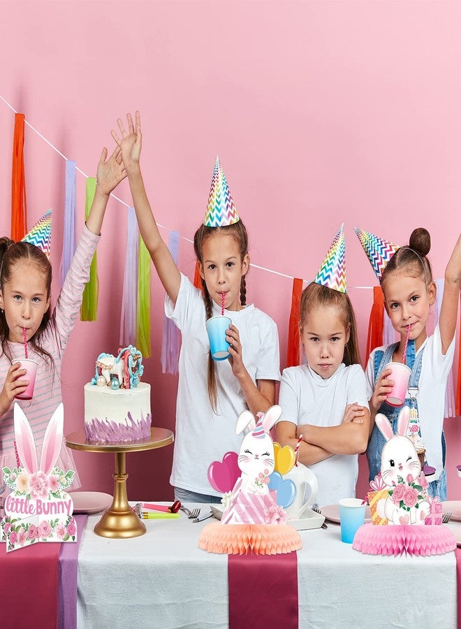 ايباك مجموعة إيباخ المكونة من 10 قطع من زينة طاولة حفلات الأرانب ثلاثية الأبعاد، زينة طاولة على شكل أرنب لطيف، زينة طاولة على شكل قرص العسل على شكل أرنب لحفلات استقبال المولودة الجديدة وأعياد الميلاد، لوازم تزيين الطاولة - Image 5