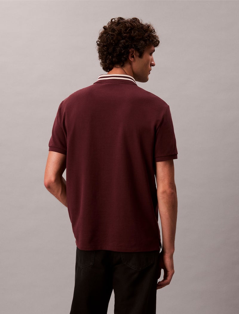 Calvin Klein Jeans Monogram Logo Pique Tipped Classic Polo Shirt - Image 3