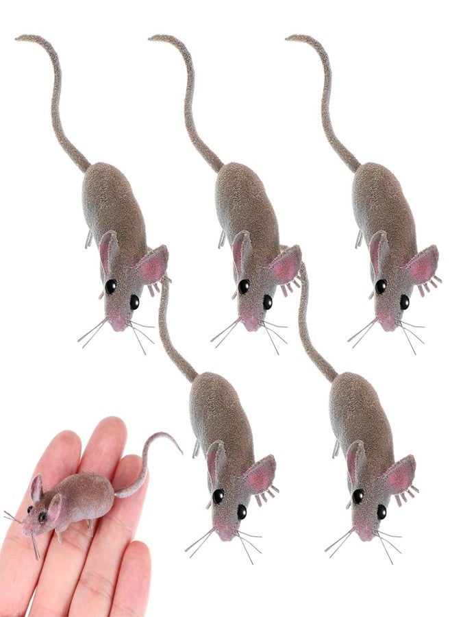 ياردوي مجموعة ياردوي من 5 قطع من الفئران المزيفة، مجسمات فئران واقعية، دعائم مقالب مخيفة لحفلات الهالوين - Image 1