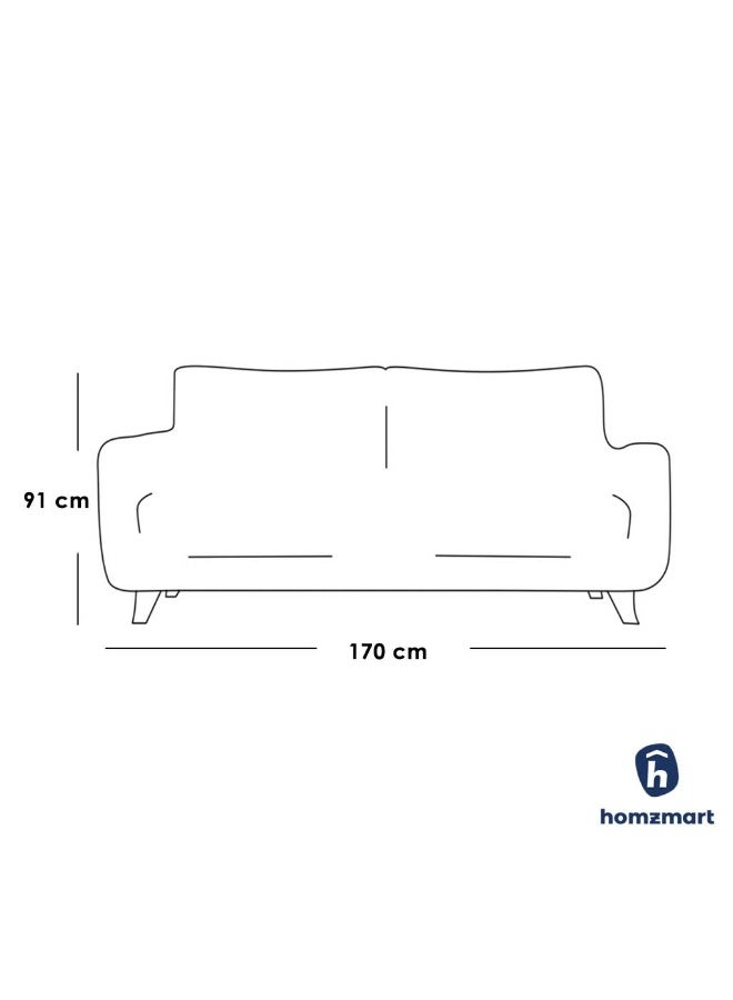 هومزمارت كنبة مقعدين خشب سويدي و كتان - أبيض - Image 3