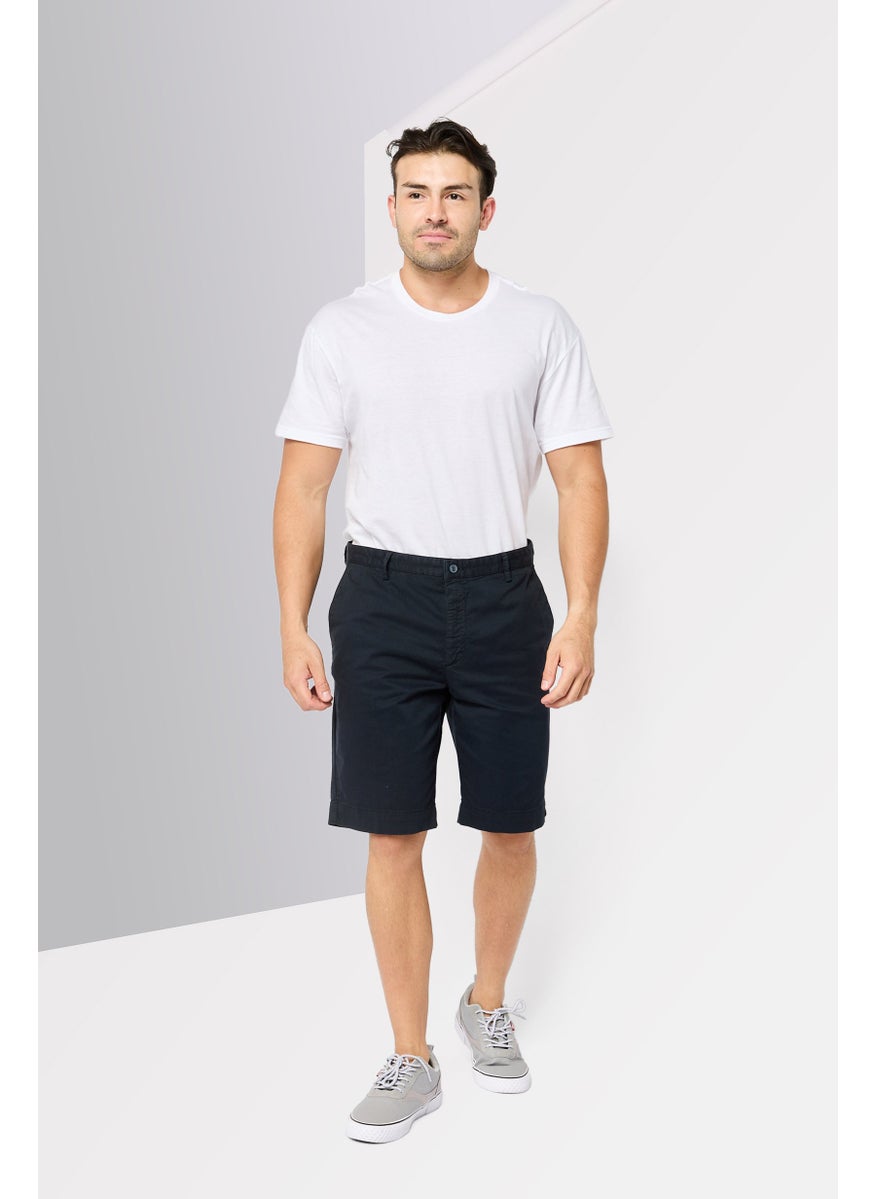 Hackett Men Solid Chino Shorts, Navy Blue  - Image 4