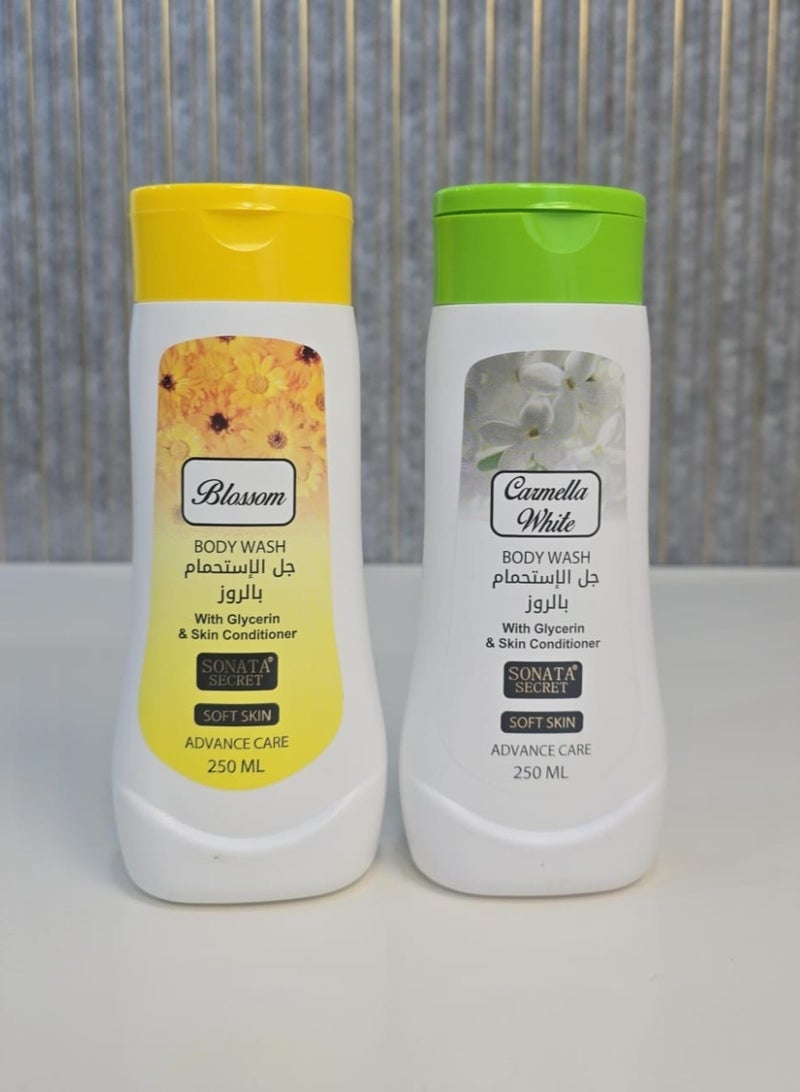 Caramella White & Yellow Blossom Shower Gel Set - 2 x 250ml Af Areshness And Aromatic Care