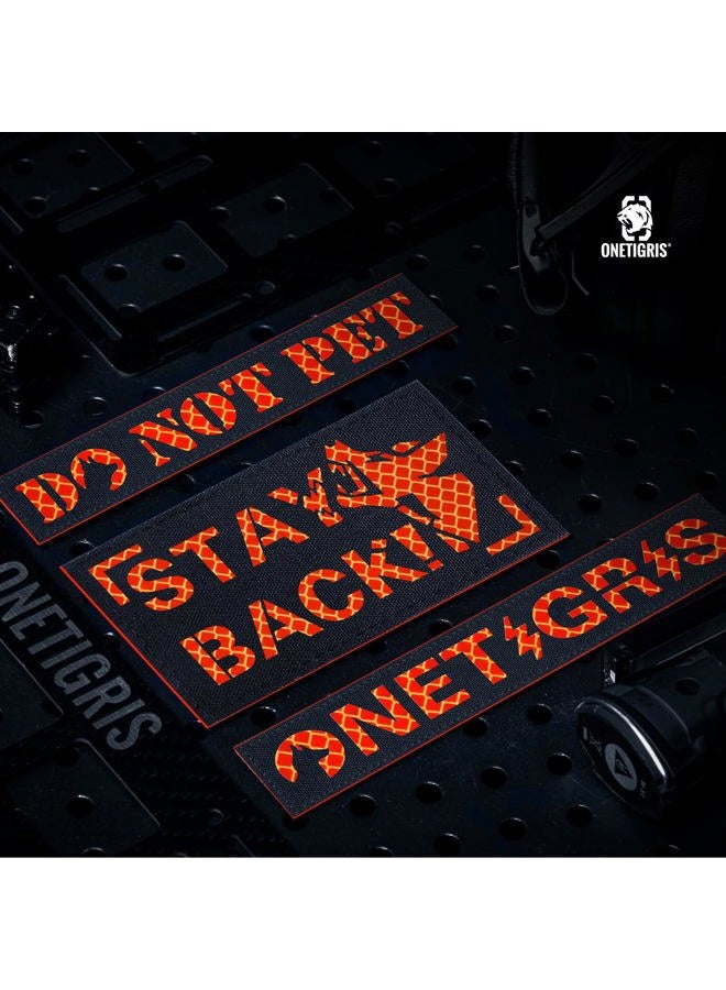 Stay Back Reflective Dog Patches, Barking Dobie Patch for Hook and Loop Patches Vests and Harnesses