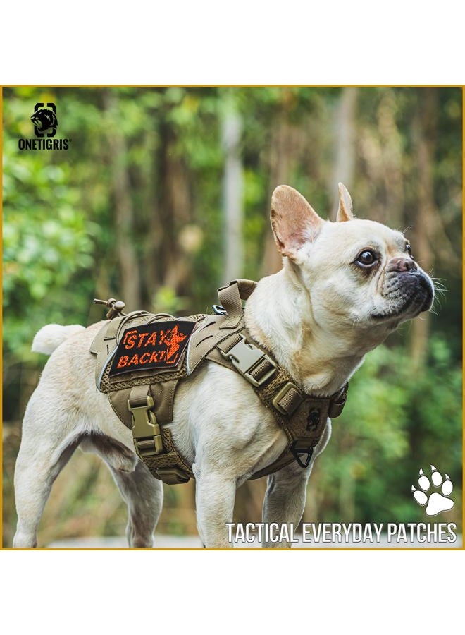 Stay Back Reflective Dog Patches, Barking Dobie Patch for Hook and Loop Patches Vests and Harnesses