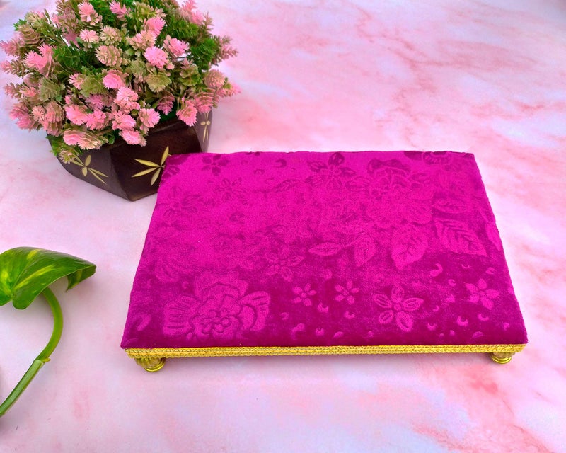 SHINDE EXPORTS شيندي إكسبورتس طاولة خشبية مينكاري باجوت للأصنام ومقالات البوجا (وردي، 23 × 15 سم) - Image 4