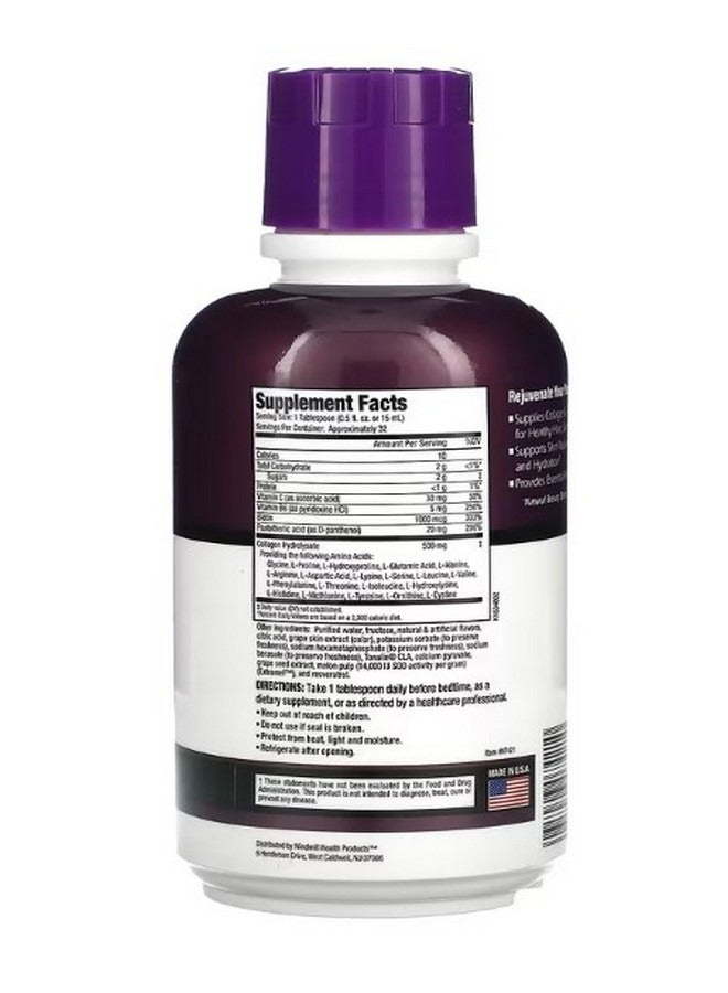 REJUVICARE Collagen Beauty Formula Liquid Collagen Complex Healthy Hair Skin and Nails Grape 16 fl oz 480 ml - Image 2
