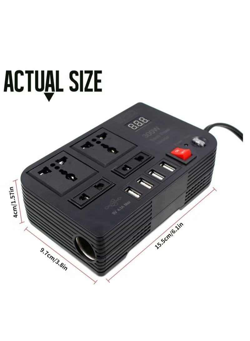 TIGER 300W Car Power Inverter With 4 USB Socket Auto Charger Converter DC 12V To AC 220V Fast Charging Part - Image 1