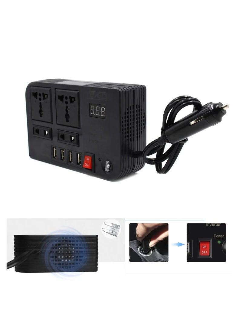 TIGER 300W Car Power Inverter With 4 USB Socket Auto Charger Converter DC 12V To AC 220V Fast Charging Part - Image 2