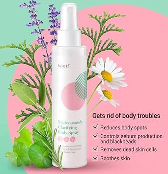 Petitfee Koelf Madecassoside Clarifying Body Spray Back Acne Chest Acne Spot Control Treatment 150ml - Image 3