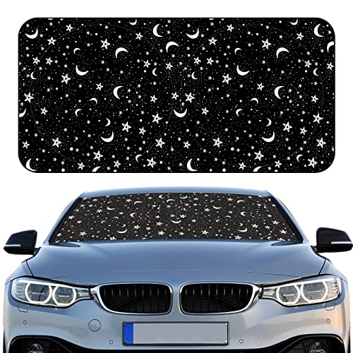 Woanger Windshield Sun Shade Foldable Car Front Window Covers for Car Accessories Sun Heat UV Rays Visor Protector Protection for Universal Cars SUV TruckNight - Image 1