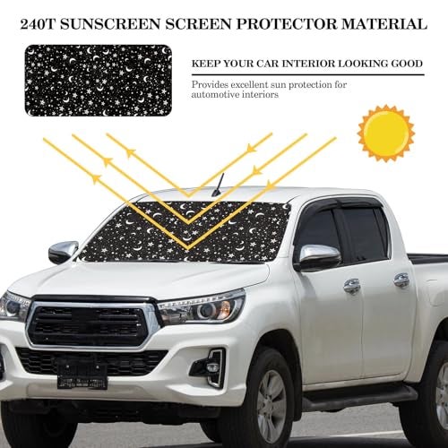 Woanger Windshield Sun Shade Foldable Car Front Window Covers for Car Accessories Sun Heat UV Rays Visor Protector Protection for Universal Cars SUV TruckNight - Image 3