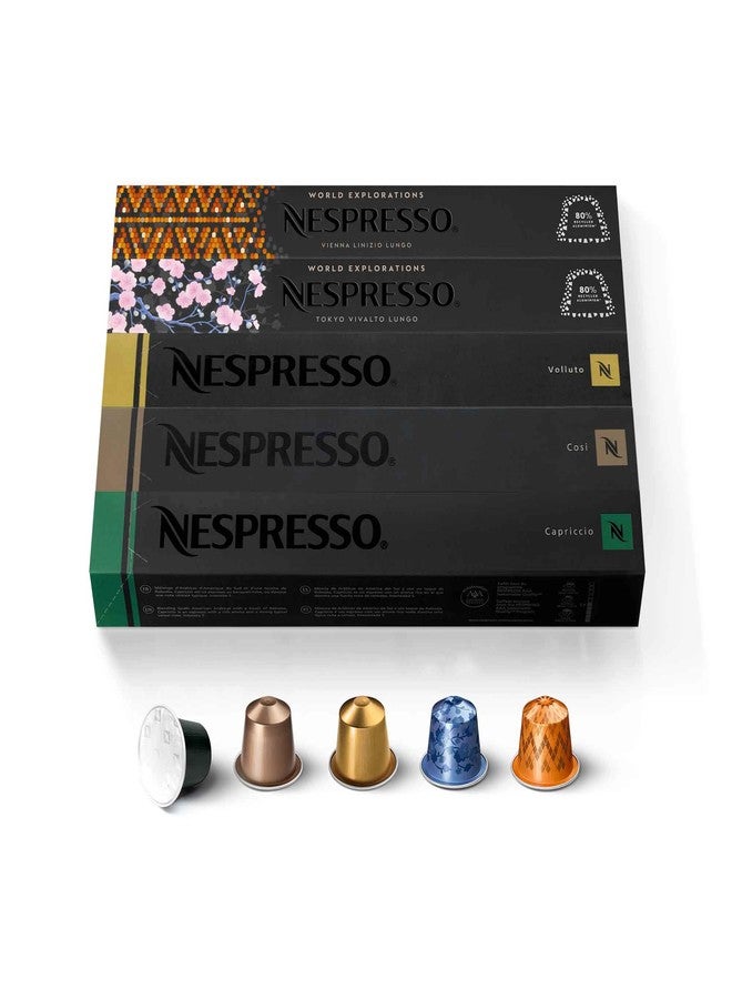 Nespresso Capsules Original Line, Mild Roast Blend Variety Pack, Mild Roast Coffee, 50 Count Coffee Pods - Image 1