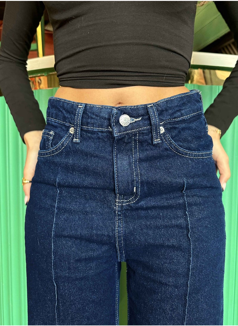 CIZARO Cropped Wide Leg - Navy Blue Wash Jeans.  - Image 5