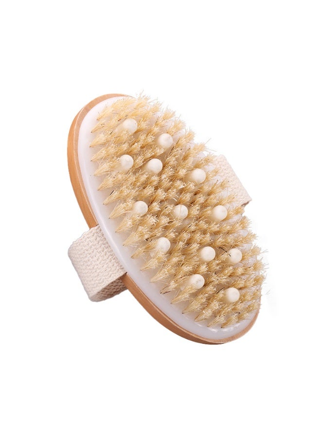 فرشاة الجسم الجافة والاستحمام، للتقليل من السيلوليت، فرشاة جافة للسيلوليت والتصريف اللمفاوي، فرشاة تقشير بعقد تدليك ناعمة، فرشاة فرك الجسم للاستحمام - Image 1