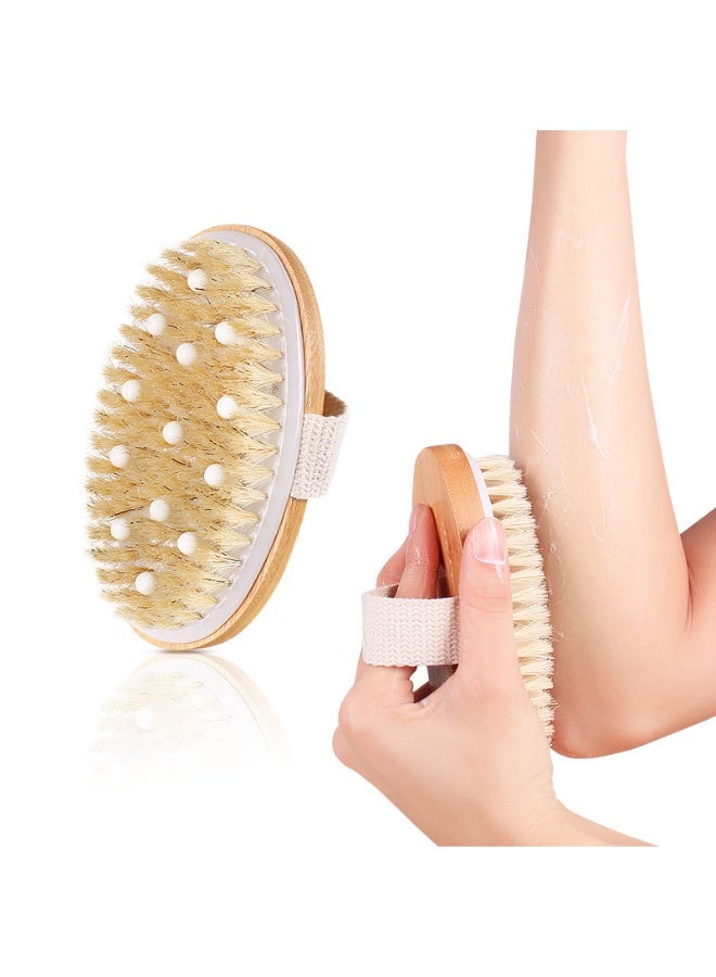فرشاة الجسم الجافة والاستحمام، للتقليل من السيلوليت، فرشاة جافة للسيلوليت والتصريف اللمفاوي، فرشاة تقشير بعقد تدليك ناعمة، فرشاة فرك الجسم للاستحمام - Image 5
