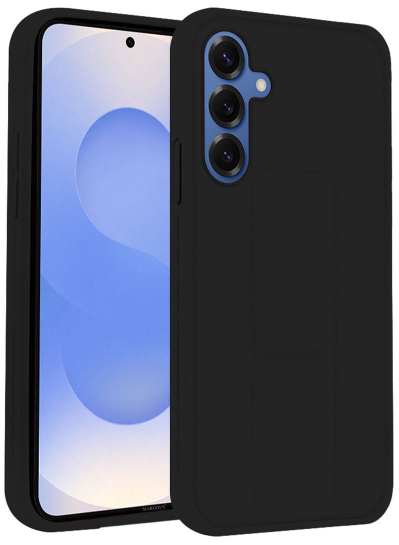 CATANES Galaxy S25 Case Silicone with Stand Function Finger Grip Case Cover / Black - Image 5