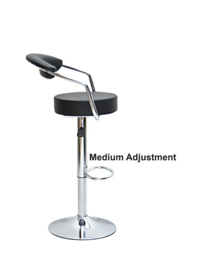 KARNAK - Karnak PU Leather Bar Stools Set of 2 Breakfast Chairs Adjustable Swivel Stylish Counter Chairs Gold High Stools for Kitchen Island/Home Bar Color Black - Image 1
