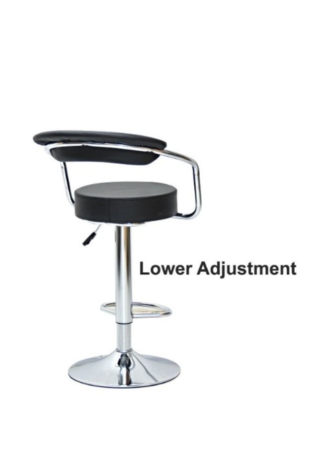 KARNAK - Karnak PU Leather Bar Stools Set of 2 Breakfast Chairs Adjustable Swivel Stylish Counter Chairs Gold High Stools for Kitchen Island/Home Bar Color Black - Image 1