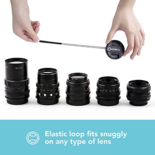 Foto&Tech Camera Lens Cap Leash with Elastic String, Compatible with Universal DSLR SLR Evil Mirrorless Cameras Video (x10) - Image 4