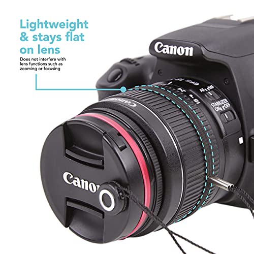 Foto&Tech Camera Lens Cap Leash with Elastic String, Compatible with Universal DSLR SLR Evil Mirrorless Cameras Video (x10) - Image 5