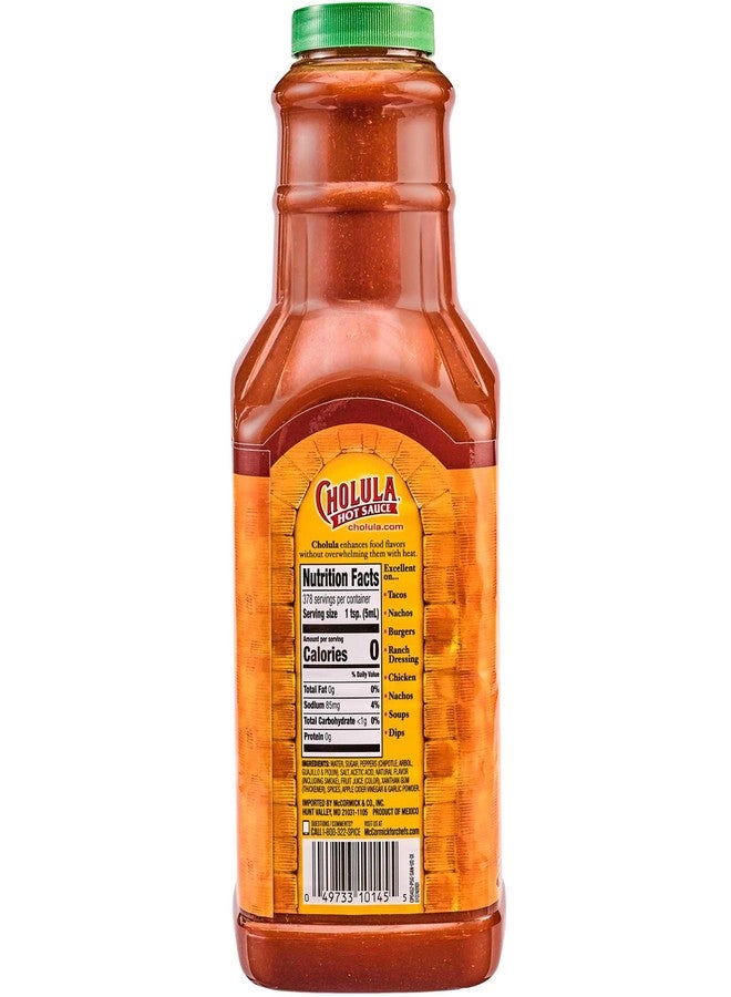 Cholula Chipotle Hot Sauce, 64 fl oz - One 64 Fluid Ounce Bulk Container of Chipotle Pepper Sauce, Made with Chipotle, Arbol and Piquin Peppers, Perfect for Burgers, Wings, Hummus and More - Image 2