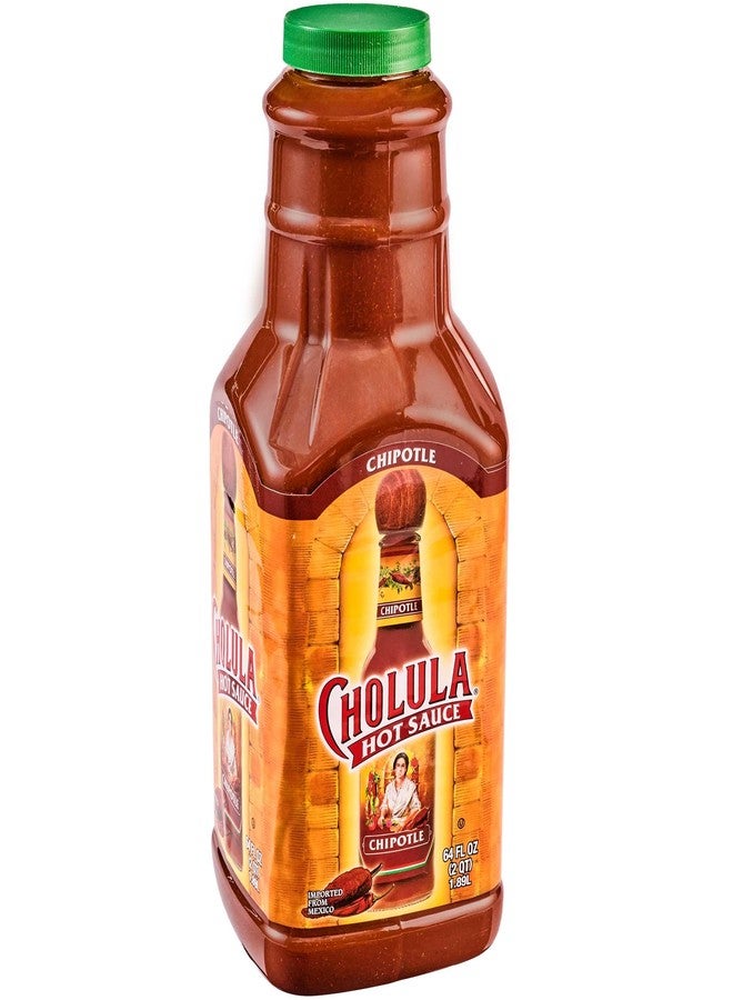 Cholula Chipotle Hot Sauce, 64 fl oz - One 64 Fluid Ounce Bulk Container of Chipotle Pepper Sauce, Made with Chipotle, Arbol and Piquin Peppers, Perfect for Burgers, Wings, Hummus and More - Image 1