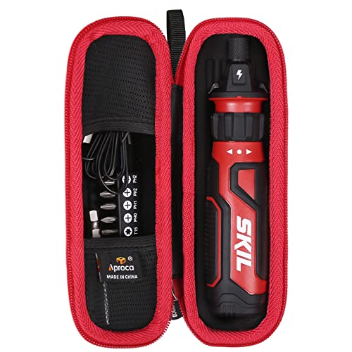 Aproca Case Compatible with SKIL Rechargeable 4V Cordless Screwdriver SD561201 Portable Storage Bag for Accessories Case Only