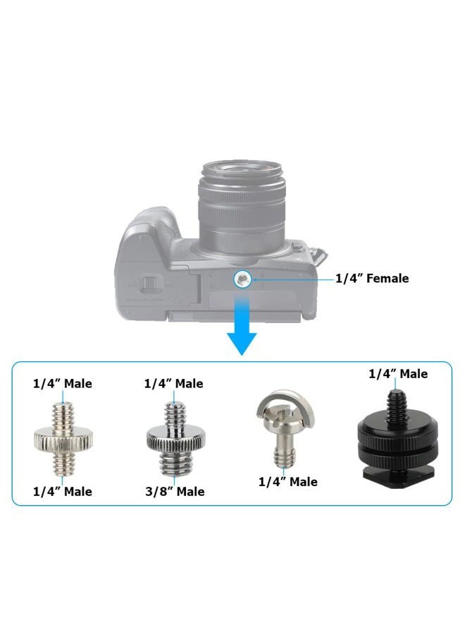 CAMVATE 30PCS Camera Screw Mount Set 1/4 to 1/4,1/4 to 3/8,1/4 to 5/8,1/4 & 3/8 Camera Mount Adapter for Tripod/Monopod/Microphone/Flash Light/Quick Release Plate Converter Screws Adapter - Image 3