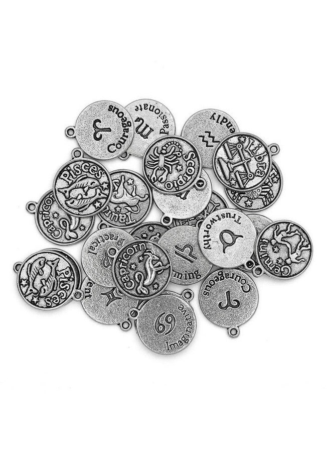 Cousin Diy Zodiac Charm Set For Jewelry Making 24 Count Silver - Image 1