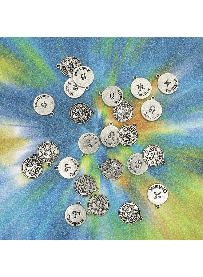 Cousin Diy Zodiac Charm Set For Jewelry Making 24 Count Silver - Image 3
