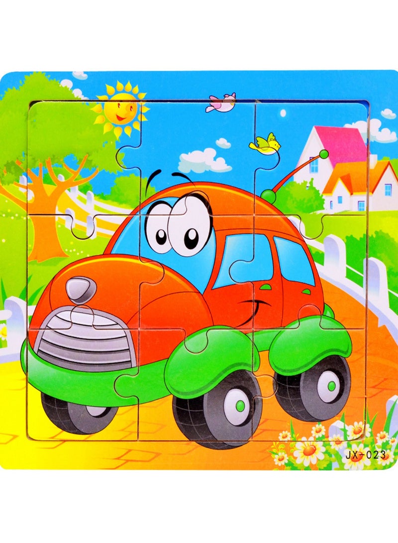 ألغاز الصور المقطوعة من سلسلة السيارات الخشبية التعليمية للأطفال مناسبة للأولاد والبنات - Image 1