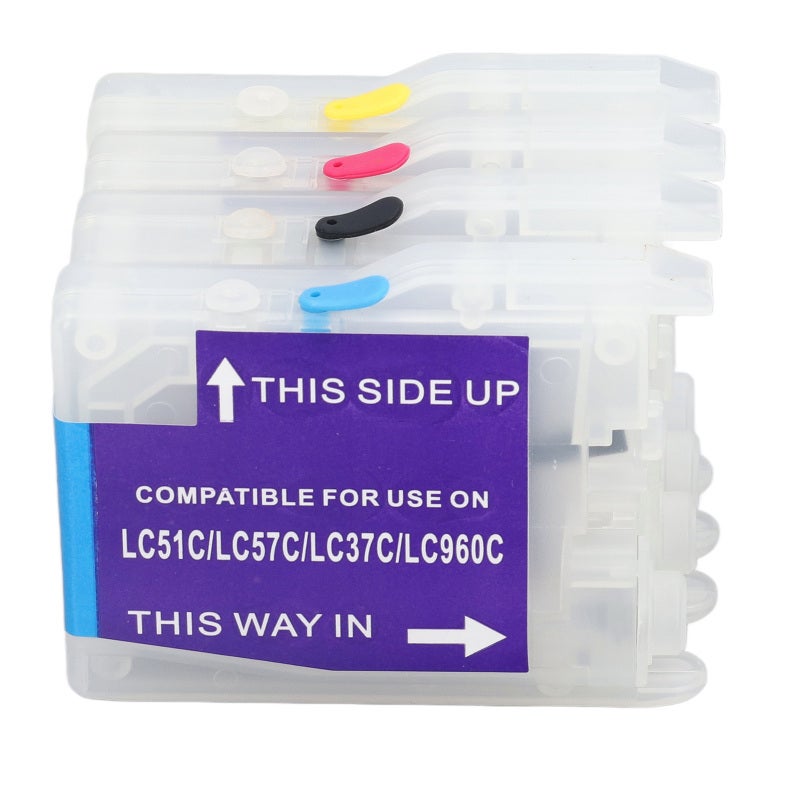 Ink Cartridge 4-Pack Black Blue Magenta Yellow Fine Printing for DCP-130C - Stable Ink Flows with PP Material for Photo Document Printing - Image 2