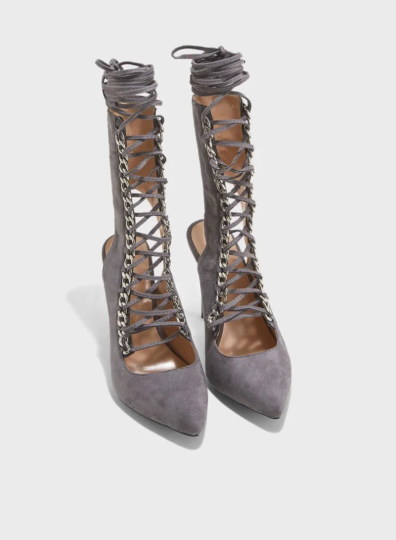 PUBLIC DESIRE Lace Up Boot