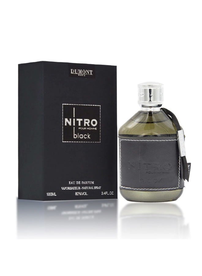 Dumont Nitro Black - 3.4 Eau De Parfum - 3.4oz - Luxury Perfume for Men - Woody, Floral, Fruity & Masculine Fragrance - Long Lasting Cologne Mist & Body Spray - for Him - Image 1