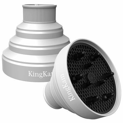 KingKam Collapsible Silicone Hair Dryer Diffuser - Travel and Easy Storage - Fit Most Hair Dryers with Nozzle Diameter D-1.575Inch to 1.968 Inch (4-5cm) - Gray - Image 1