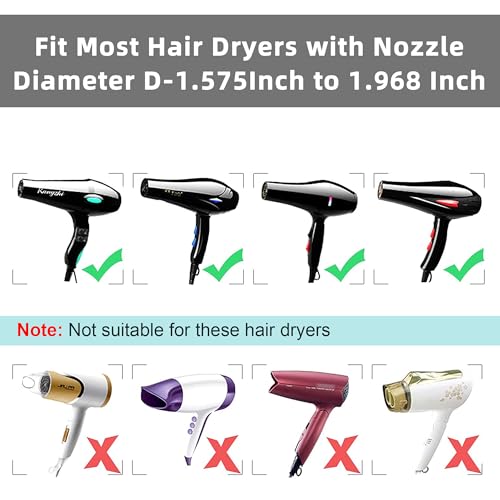 KingKam Collapsible Silicone Hair Dryer Diffuser - Travel and Easy Storage - Fit Most Hair Dryers with Nozzle Diameter D-1.575Inch to 1.968 Inch (4-5cm) - Gray - Image 3