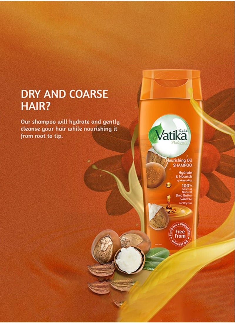 Vatika Naturals - Vatika Naturals Oil Shampoo Shea Butter - Hydrate and Nourish - 425ml (Twin Pack) - Image 1