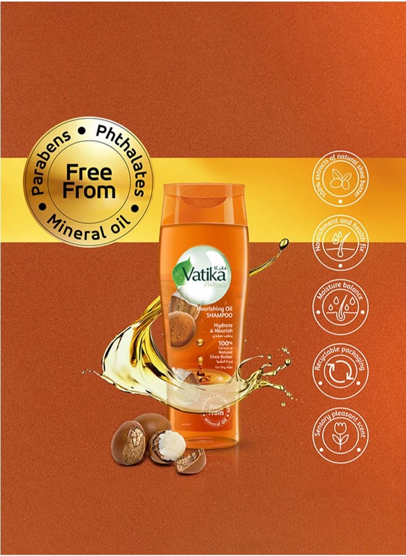 Vatika Naturals - Vatika Naturals Oil Shampoo Shea Butter - Hydrate and Nourish - 425ml (Twin Pack) - Image 1