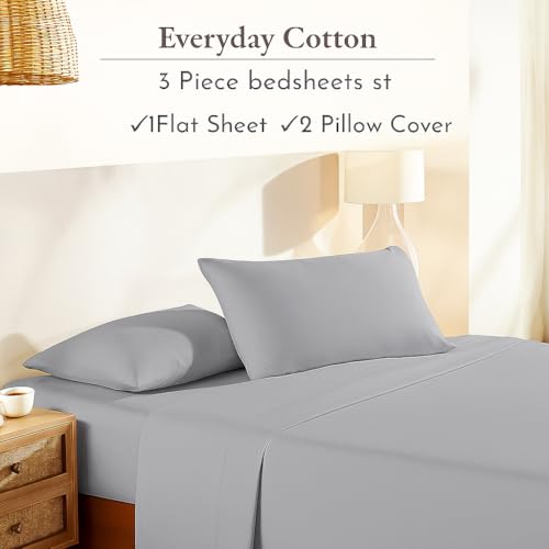 Bhoomi Impex Premium Cotton Bedsheet Set, King Size 102x108 Inches, Light Blue | Lightweight, Super Soft & Wrinkle-Free | Includes 2 Pillow Covers - Image 3