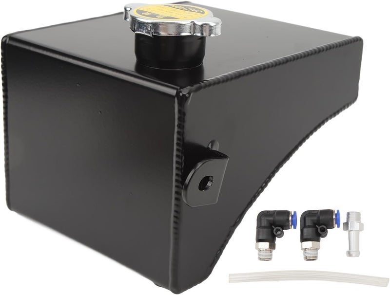 Aluminum Coolant Overflow Expansion Tank Kit Fit for S13 S14 S15 All 1989 – 1994 – Leakage Prevention, Rust, Easy Installation, Engine Bay Refresh (Black) - Image 1