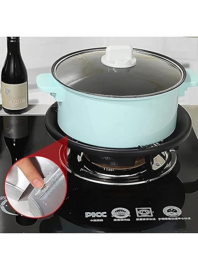 black sparrow black sparrow Heavy Quality Open Gas Saver Burner Stand Fire And Windproof Gas Saver Jali Ring Gas Saver Protecter FlameWind Shield Energy Saver Heat Diffuser For Cooktop Range Pack Of 2 Black  - Image 5
