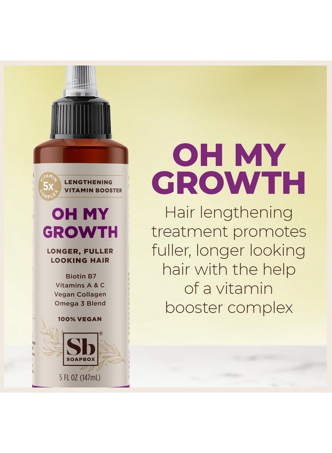 Soapbox Oh My Growth, Lengthening Vitamin Booster Treatment for All Hair Types with Biotin, Vegan Collagen & Vitamins A & C, Paraben & Cruelty Free, For Thicker, Fuller Hair for Men & Women (5 oz) - Image 4