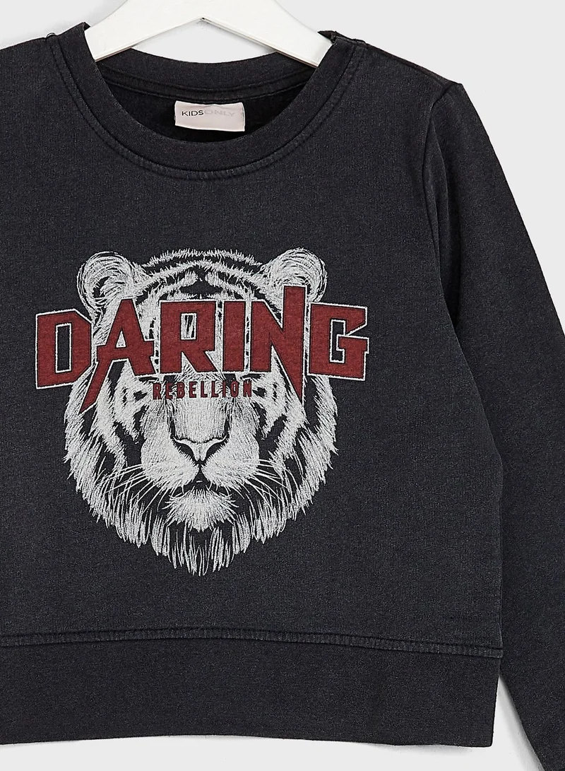 only_kids Kids Konlucinda Life Graphic Print Sweatshirt