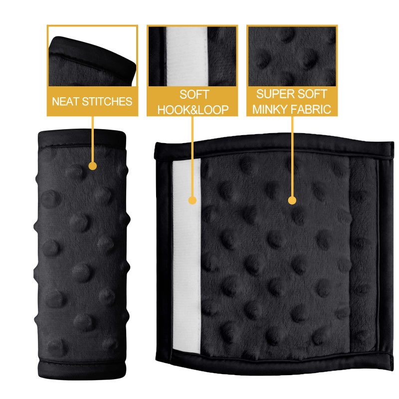 Pro Goleem Car Seat Strap Covers for Babies Soft Car Seat Strap Shoulder Pads for All Car Seats, Stroller, Pushcar, Black - Image 4