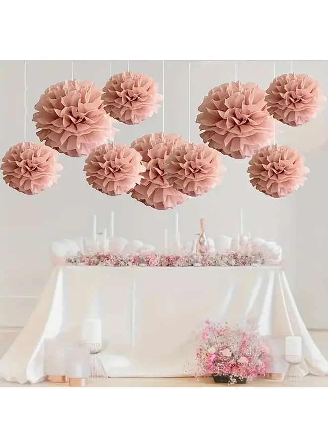 كرات زهور ورقية وردية خلفية حفل زفاف دش الزفاف حفلة عيد ميلاد - Image 5