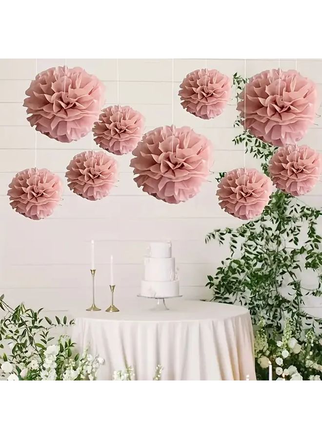 كرات زهور ورقية وردية خلفية حفل زفاف دش الزفاف حفلة عيد ميلاد - Image 4