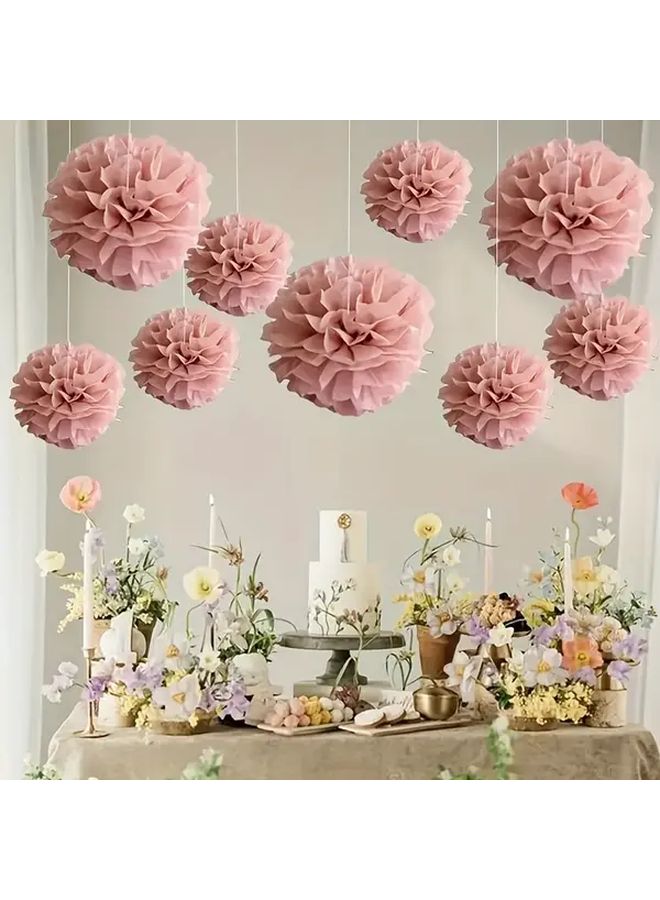 كرات زهور ورقية وردية خلفية حفل زفاف دش الزفاف حفلة عيد ميلاد - Image 2